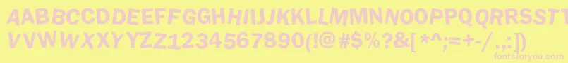 DaftUpperCase Font – Pink Fonts on Yellow Background