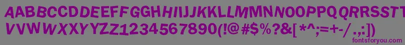 DaftUpperCase-fontti – violetit fontit harmaalla taustalla