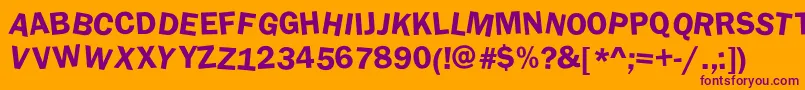 DaftUpperCase-fontti – violetit fontit oranssilla taustalla