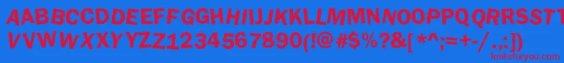 DaftUpperCase Font – Red Fonts on Blue Background