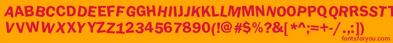 DaftUpperCase-Schriftart – Rote Schriften auf orangefarbenem Hintergrund