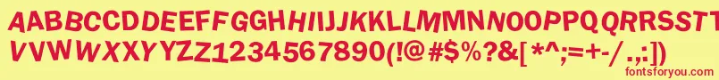 DaftUpperCase Font – Red Fonts on Yellow Background