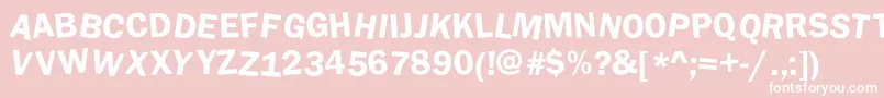 DaftUpperCase-fontti – valkoiset fontit vaaleanpunaisella taustalla