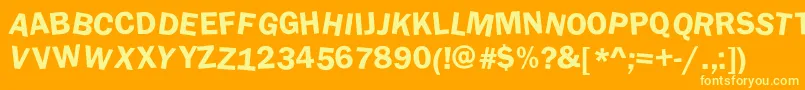 Fonte DaftUpperCase – fontes amarelas em um fundo laranja