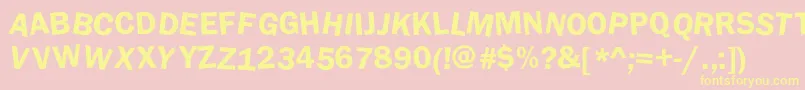 Czcionka DaftUpperCase – żółte czcionki na różowym tle