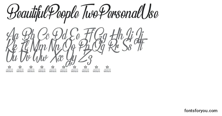 Schriftart BeautifulPeopleTwoPersonalUse – Alphabet, Zahlen, spezielle Symbole