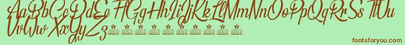 BeautifulPeopleTwoPersonalUse Font – Brown Fonts on Green Background