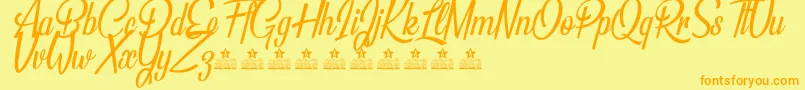 BeautifulPeopleTwoPersonalUse Font – Orange Fonts on Yellow Background