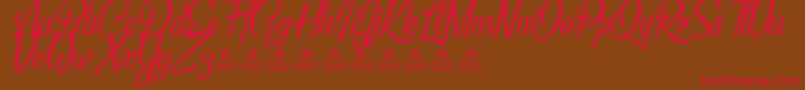 BeautifulPeopleTwoPersonalUse Font – Red Fonts on Brown Background