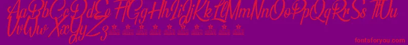 BeautifulPeopleTwoPersonalUse Font – Red Fonts on Purple Background