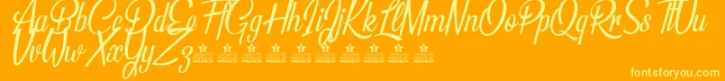 BeautifulPeopleTwoPersonalUse Font – Yellow Fonts on Orange Background