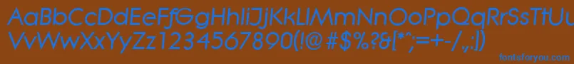 LiteraserialBolditalic Font – Blue Fonts on Brown Background