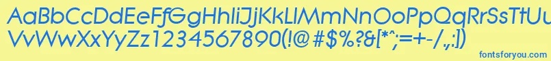 LiteraserialBolditalic Font – Blue Fonts on Yellow Background