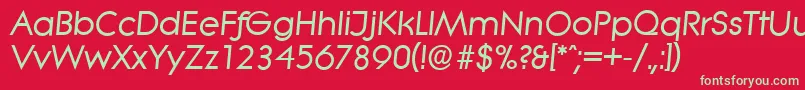 フォントLiteraserialBolditalic – 赤い背景に緑の文字
