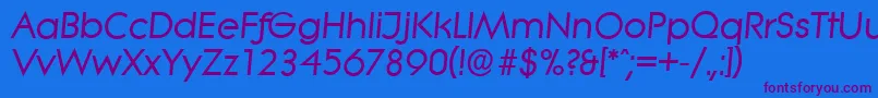 LiteraserialBolditalic Font – Purple Fonts on Blue Background