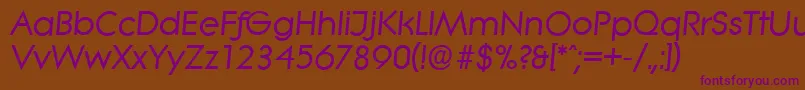 LiteraserialBolditalic Font – Purple Fonts on Brown Background