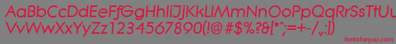 LiteraserialBolditalic Font – Red Fonts on Gray Background
