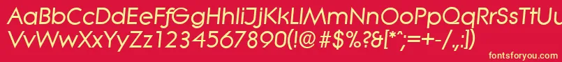 LiteraserialBolditalic Font – Yellow Fonts on Red Background