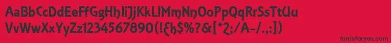 フォントEquinoxLetPlain.1.0 – 赤い背景に黒い文字