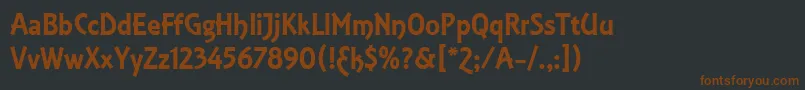 Шрифт EquinoxLetPlain.1.0 – коричневые шрифты на чёрном фоне