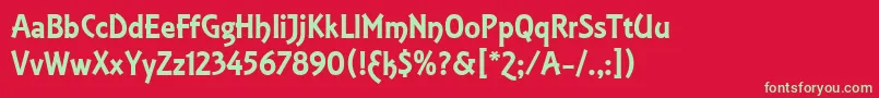 EquinoxLetPlain.1.0 Font – Green Fonts on Red Background