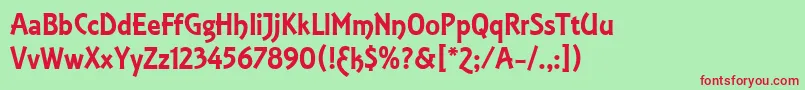 EquinoxLetPlain.1.0 Font – Red Fonts on Green Background