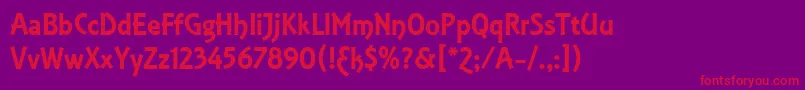 フォントEquinoxLetPlain.1.0 – 紫の背景に赤い文字