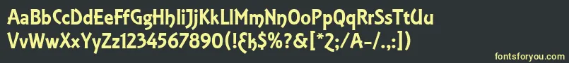 フォントEquinoxLetPlain.1.0 – 黒い背景に黄色の文字