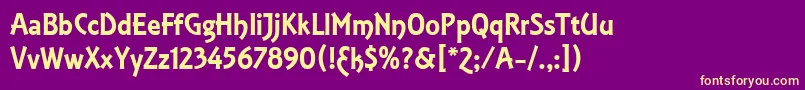 フォントEquinoxLetPlain.1.0 – 紫の背景に黄色のフォント