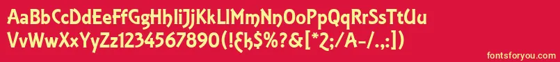 EquinoxLetPlain.1.0 Font – Yellow Fonts on Red Background