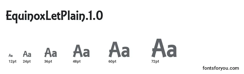 EquinoxLetPlain.1.0 Font Sizes