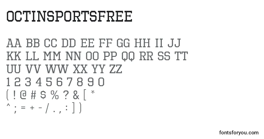 Czcionka OctinSportsFree – alfabet, cyfry, specjalne znaki