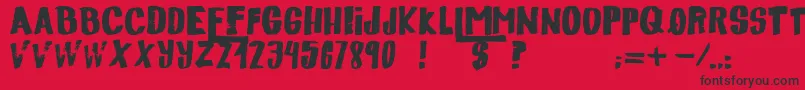 Шрифт Descolorido – чёрные шрифты на красном фоне