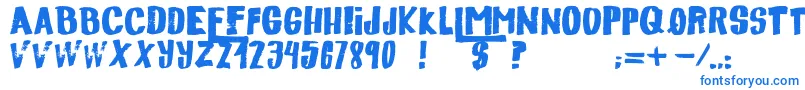 Descolorido Font – Blue Fonts on White Background