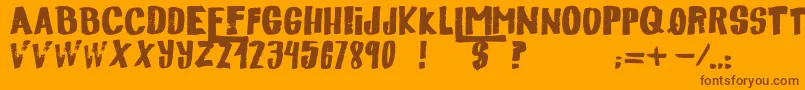 Descolorido Font – Brown Fonts on Orange Background