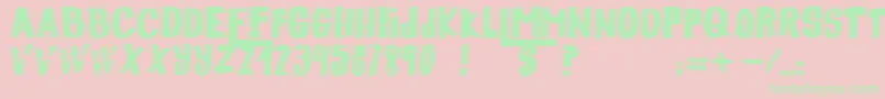 フォントDescolorido – ピンクの背景に緑の文字