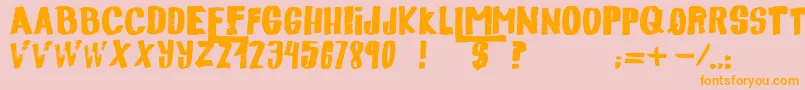 Descolorido Font – Orange Fonts on Pink Background