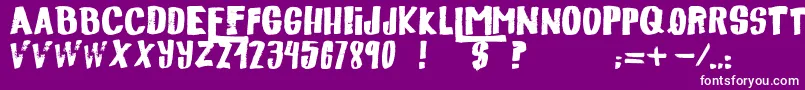 Шрифт Descolorido – белые шрифты на фиолетовом фоне