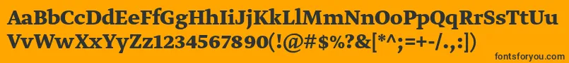 GretatextproBold Font – Black Fonts on Orange Background