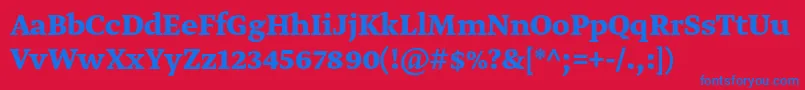 GretatextproBold Font – Blue Fonts on Red Background
