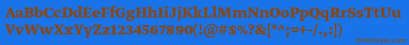 GretatextproBold Font – Brown Fonts on Blue Background