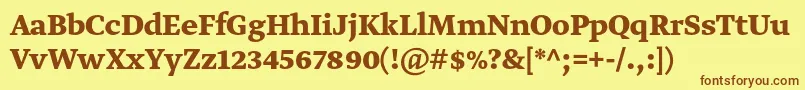 GretatextproBold Font – Brown Fonts on Yellow Background