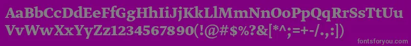 フォントGretatextproBold – 紫の背景に灰色の文字