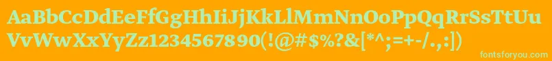 GretatextproBold Font – Green Fonts on Orange Background