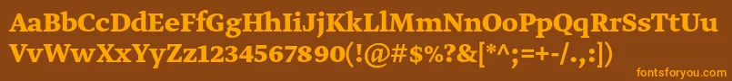 GretatextproBold Font – Orange Fonts on Brown Background