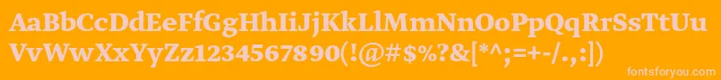 GretatextproBold-Schriftart – Rosa Schriften auf orangefarbenem Hintergrund
