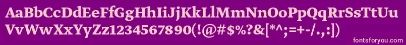 フォントGretatextproBold – 紫の背景にピンクのフォント