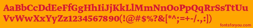 GretatextproBold-Schriftart – Rote Schriften auf orangefarbenem Hintergrund