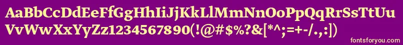 GretatextproBold Font – Yellow Fonts on Purple Background