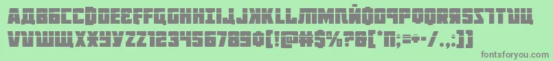 フォントOctoberguardlaser – 緑の背景に灰色の文字